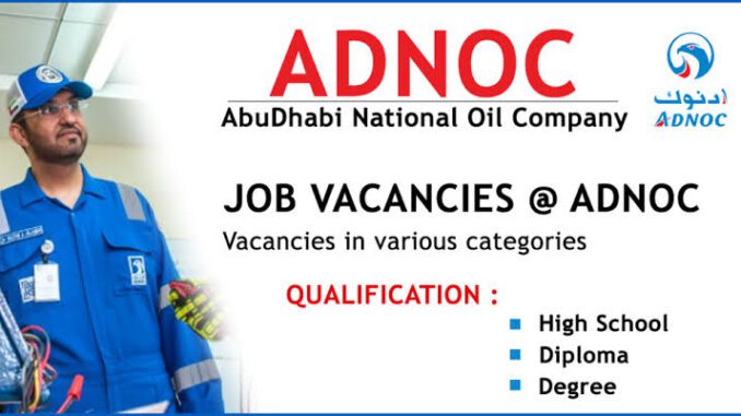 ADNOC Latest Jobs Offshore Job Vacancies