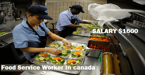 Food Service Workers Jobs In Canada with Visa Sponsorship For Foreigner